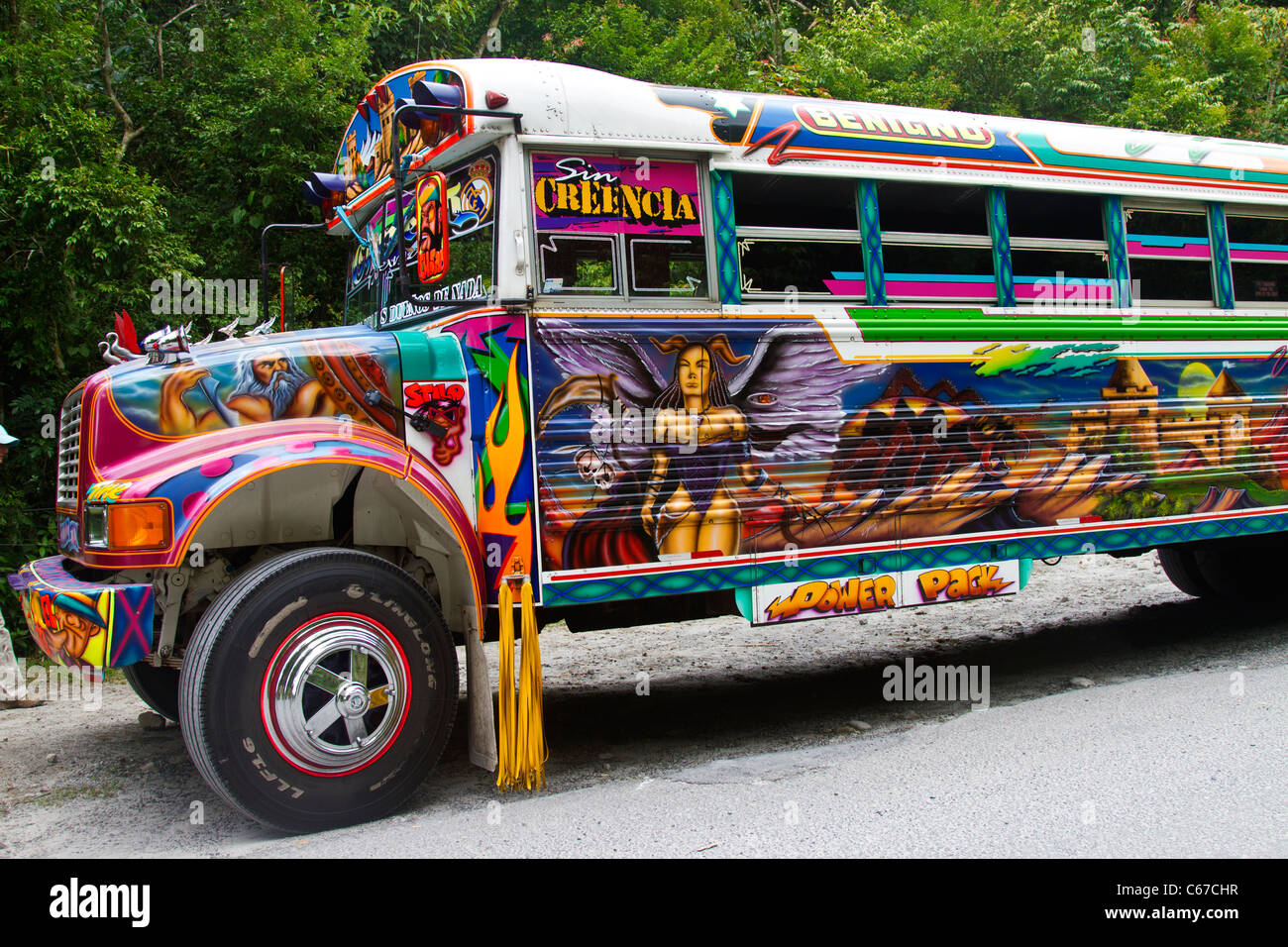 Painted Bus in Panama Stock Photo Alamy