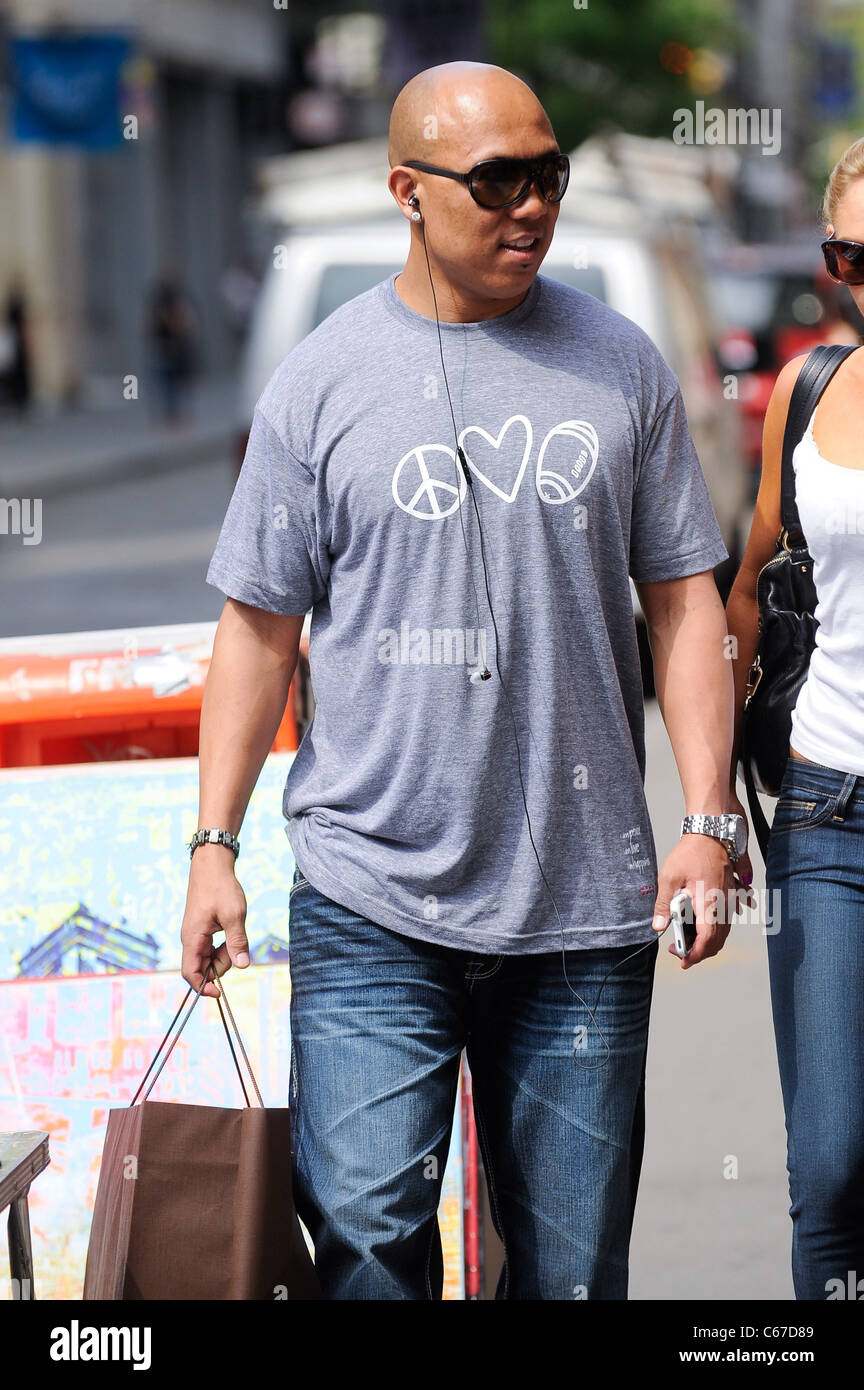 Hines Ward, walks in Soho out and about for CELEBRITY CANDIDS - WED