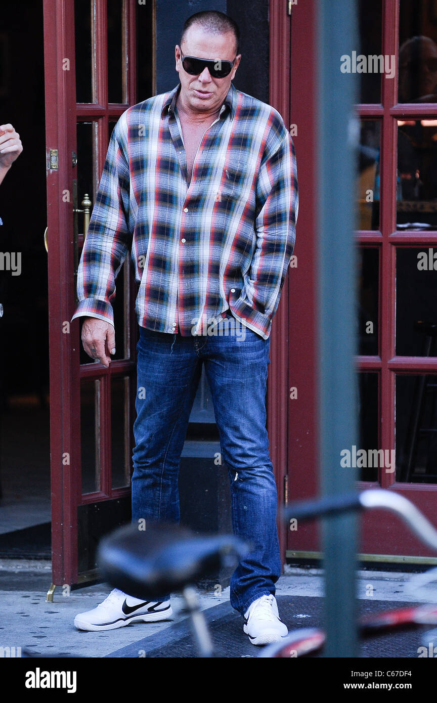 Mickey Rourke, walks in the Meatpacking District out and about for ...