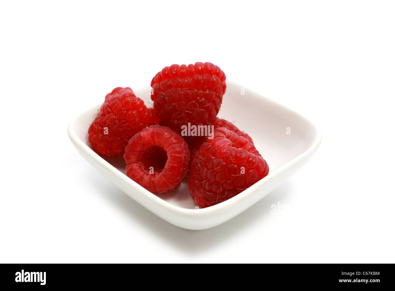 fresh raspberry on white Stock Photo