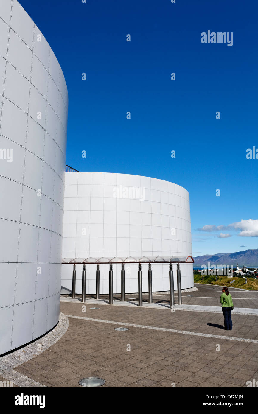 Perlan, the pearl, home of the Saga Museum and hot water storage for Reykjavik, Iceland Stock Photo