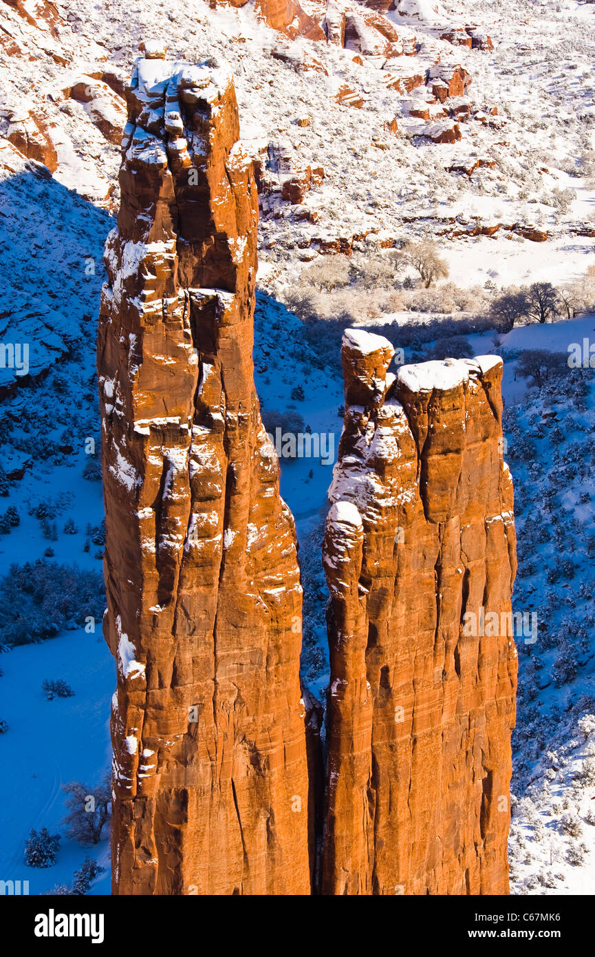 Heavy January snow at the canyon makes for wonderful photographs. Stock Photo