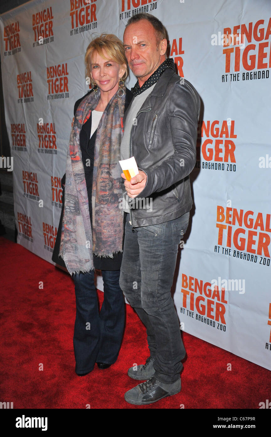Trudie Styler, Sting in attendance for 'Bengal Tiger at the Baghdad Zoo' Opening Night, Richard Rodgers Theatre, New York, NY March 31, 2011. Photo By: Gregorio T. Binuya/Everett Collection Stock Photo