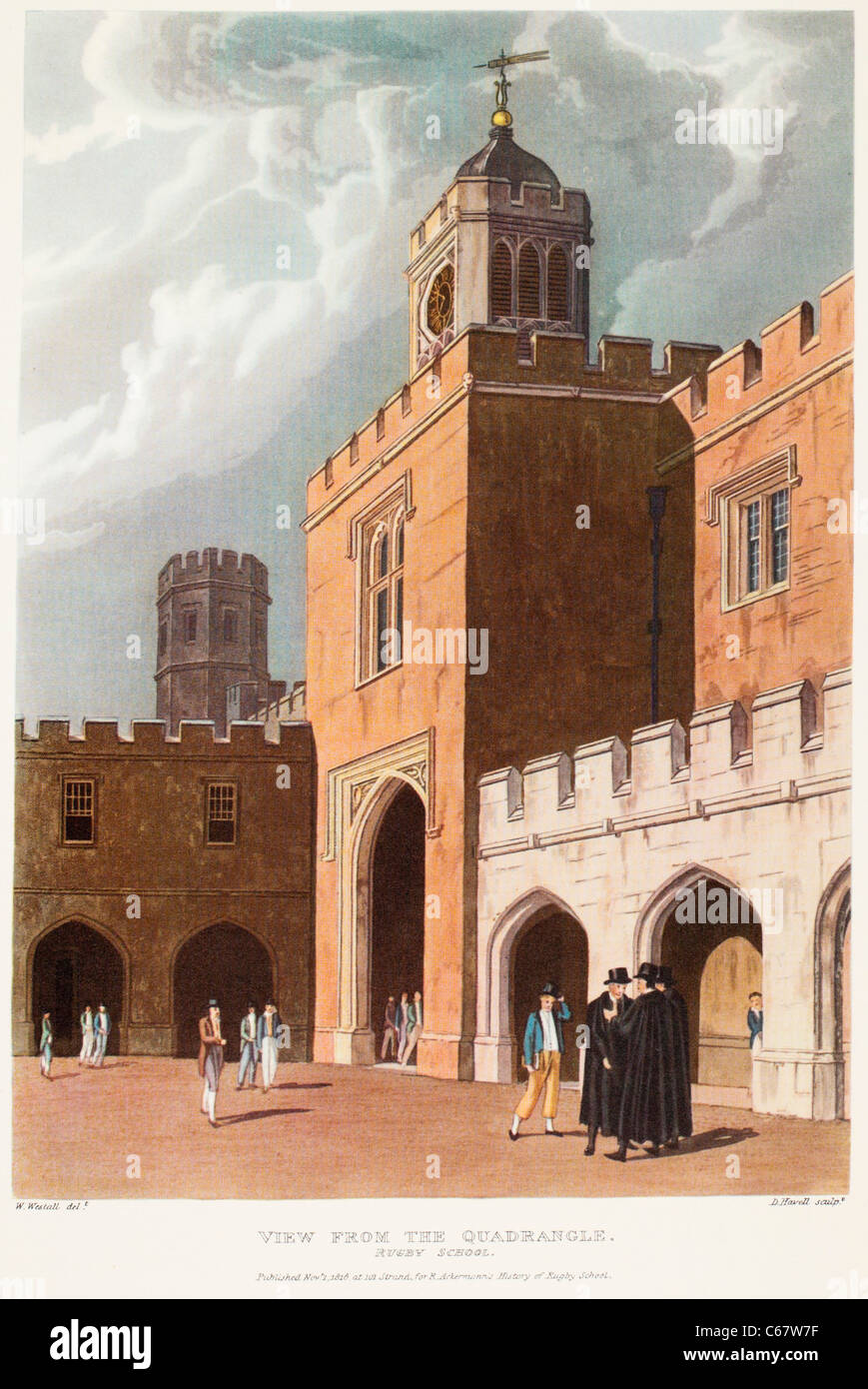 Rugby School, England, in 1816. From Ackerman's History of Rugby School