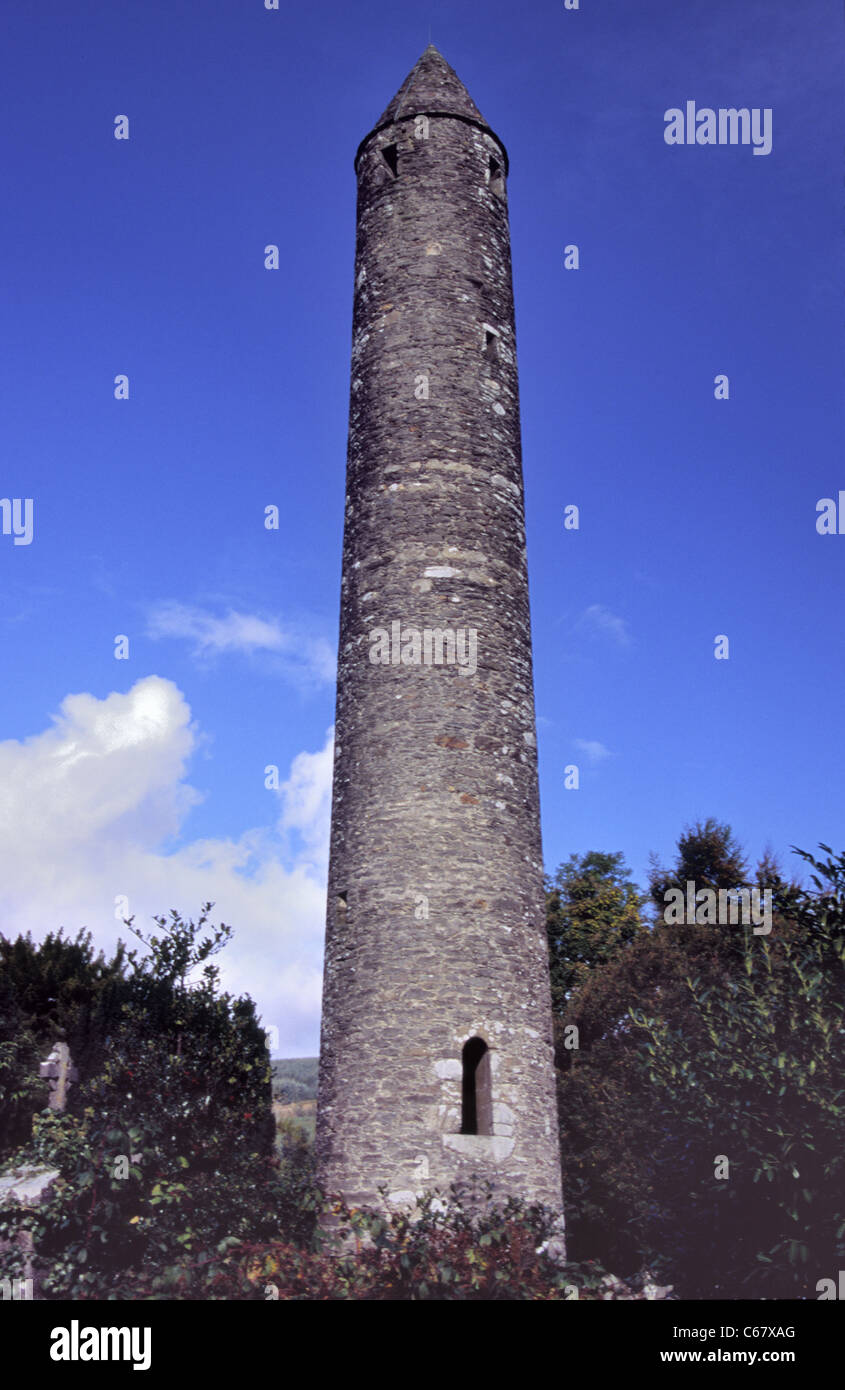 Round Tower, Glendalough, Co. Wicklow, Ireland Stock Photo Alamy