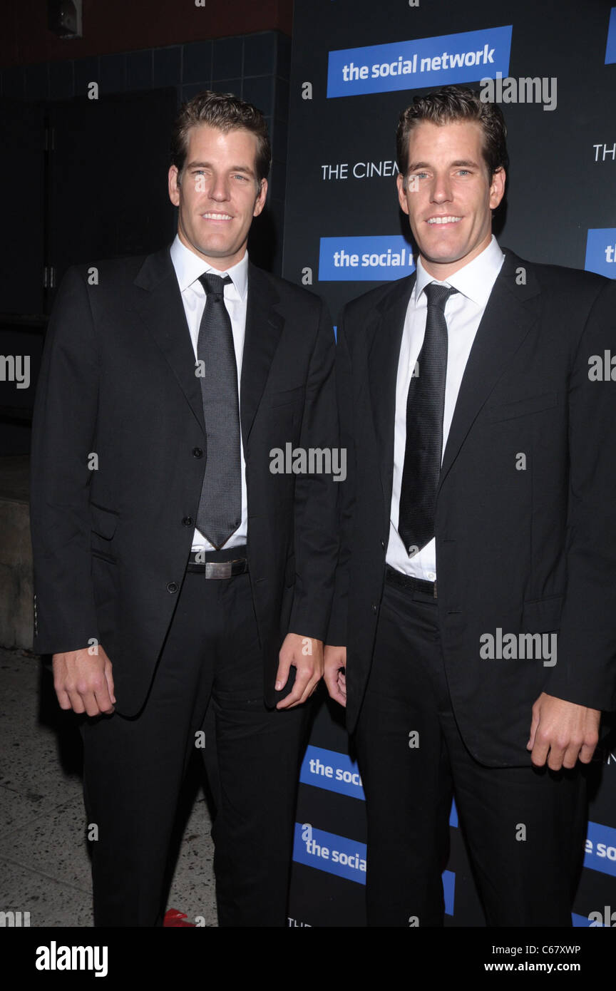 Cameron Winklevoss, Tyler Winklevoss at arrivals for Columbia Pictures