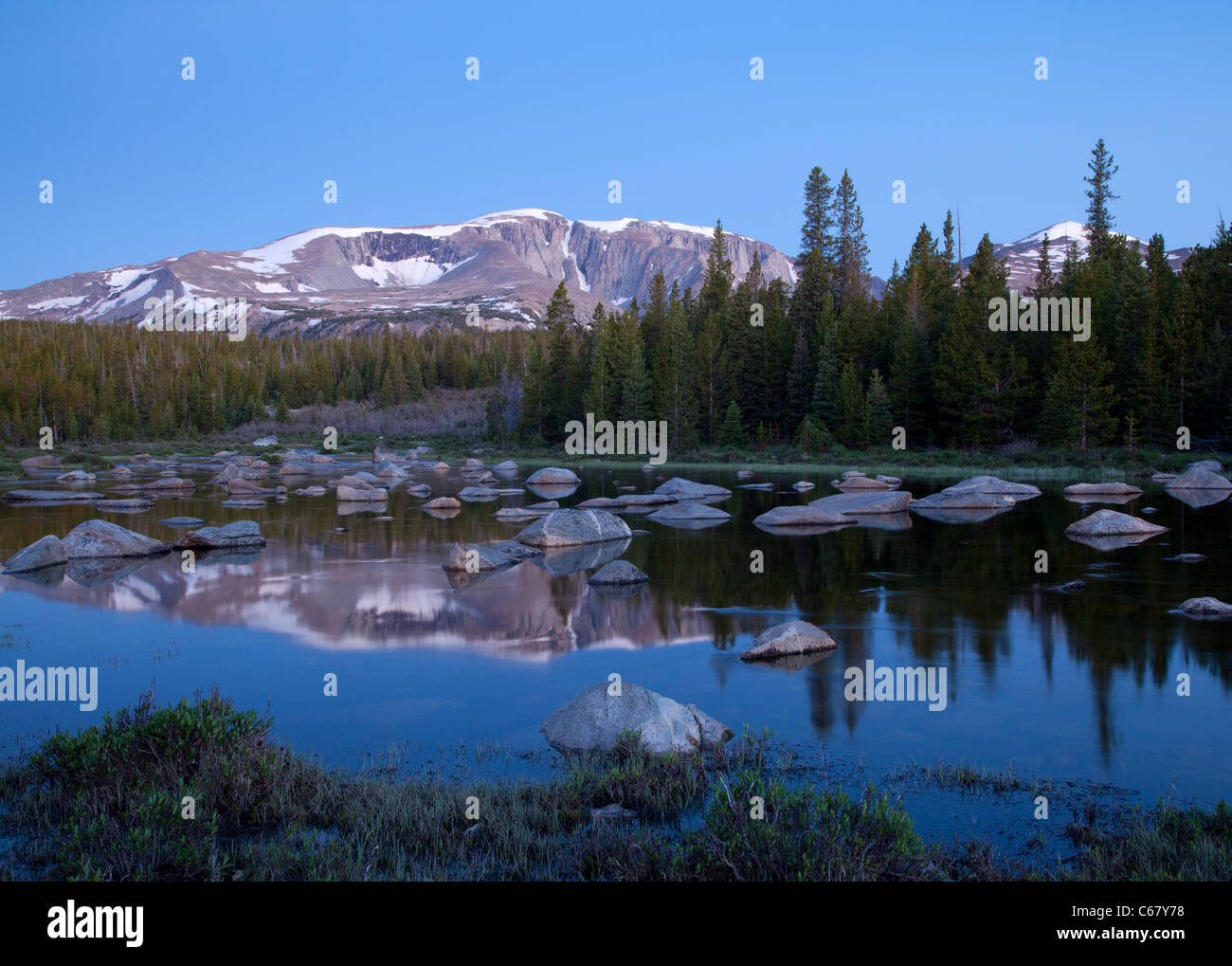Her Lake, Cloud Peak Wilderness, Bighorn National Forest, Wyoming Stock