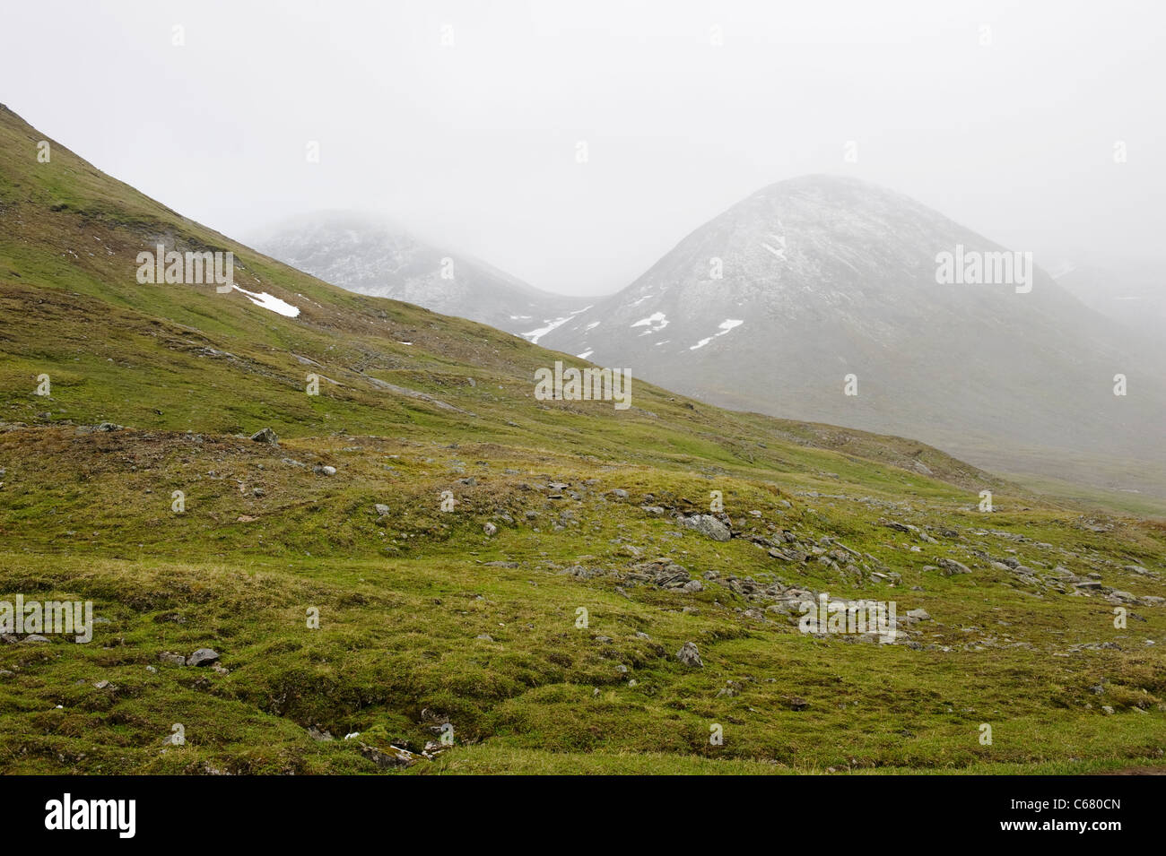 Lapland landscape along Kungsleden hiking path (The King's Trail) in northern Sweden Stock Photo