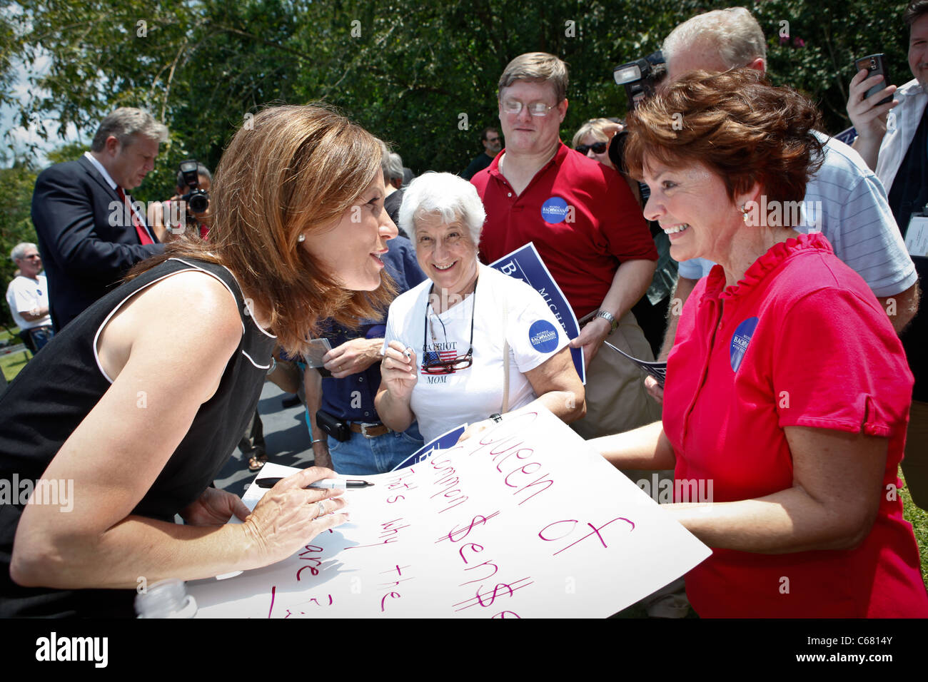 Conservative Republican US Presidential candidate Michelle Bachmann campaigns in Columbia, SC Stock Photo