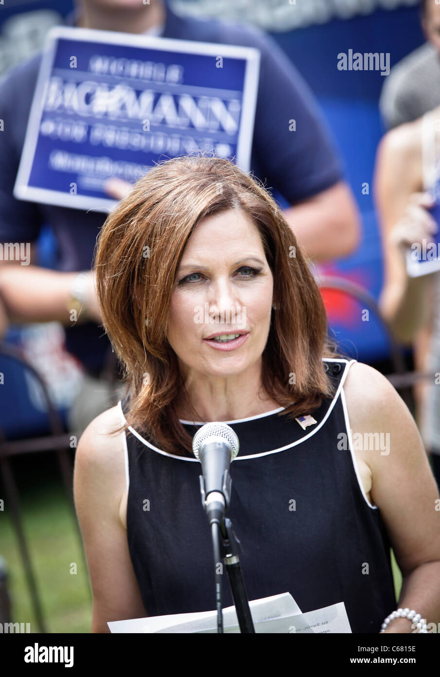 US Republican Presidential candidate Michelle Bachmann campaigns on August 18, 2011 in Columbia, South Carolina. Stock Photo