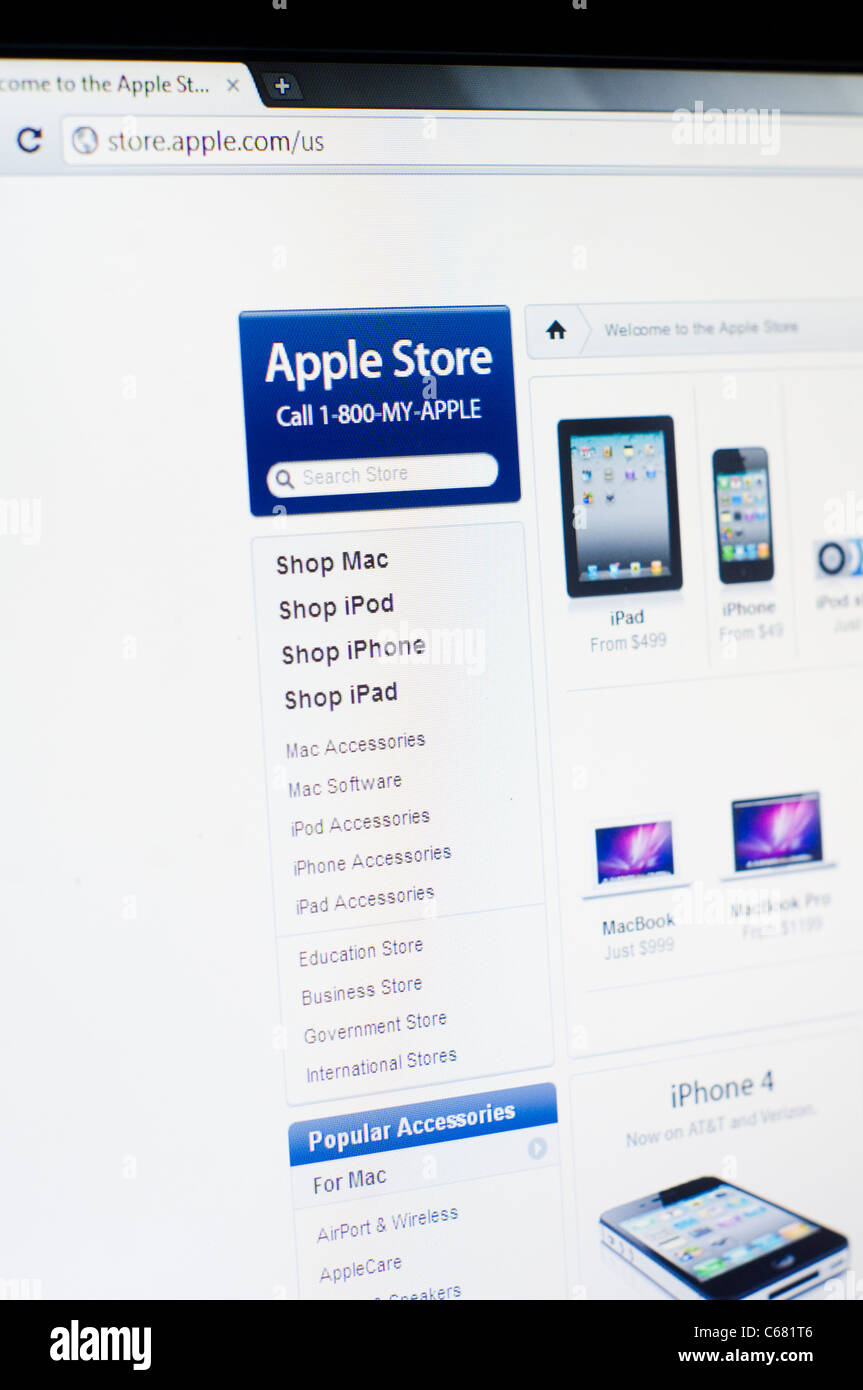 a close up shot of computer screen of Apple online store, selling