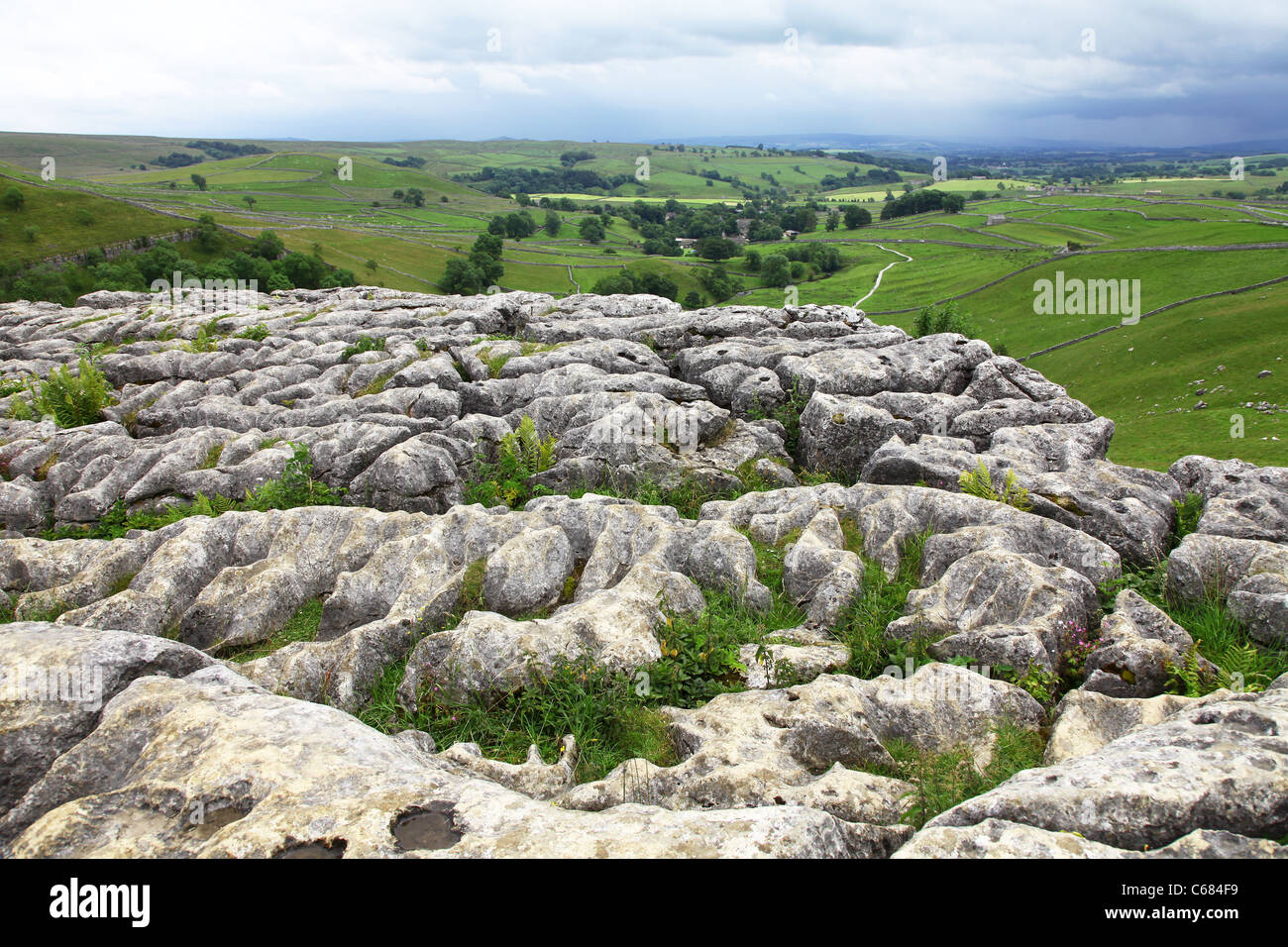 The limestone pavement above Malham Cove, Yorkshire, Yorkshire Dales