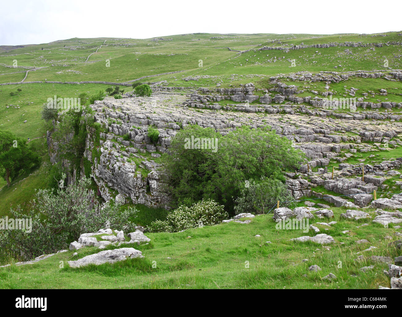 The limestone pavement above Malham Cove, Yorkshire, Yorkshire Dales