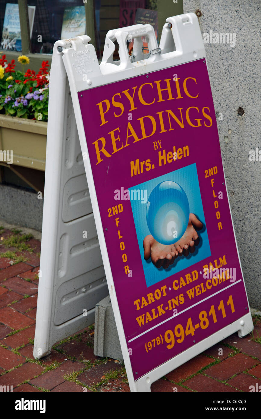 Psychic Reading Board Newburyport Massachusetts USA Stock Photo
