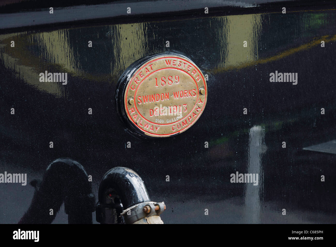 Close up detail of Great Western Railway Company nameplate Stock Photo