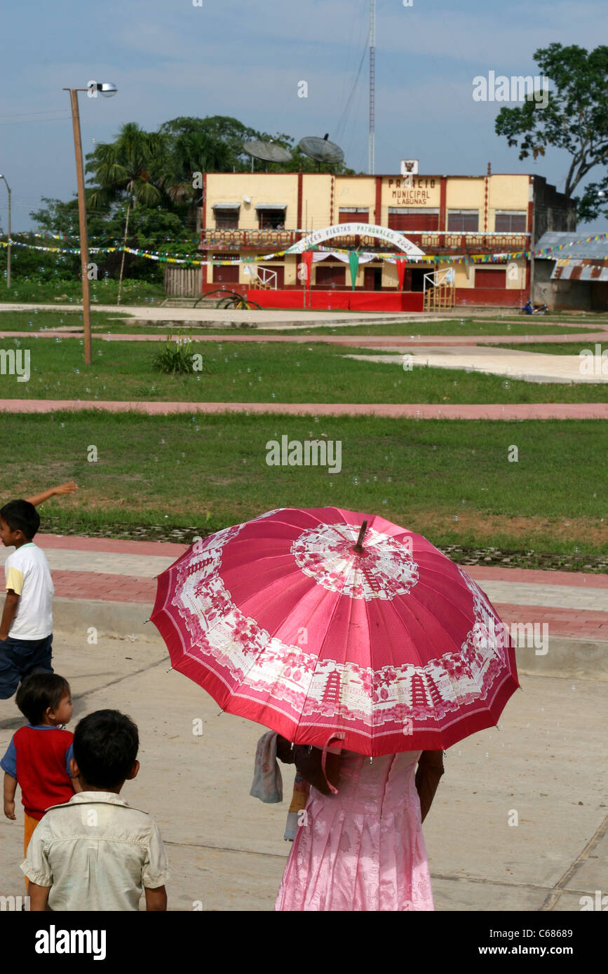 People in the Plaza de Armas. Stock Photo