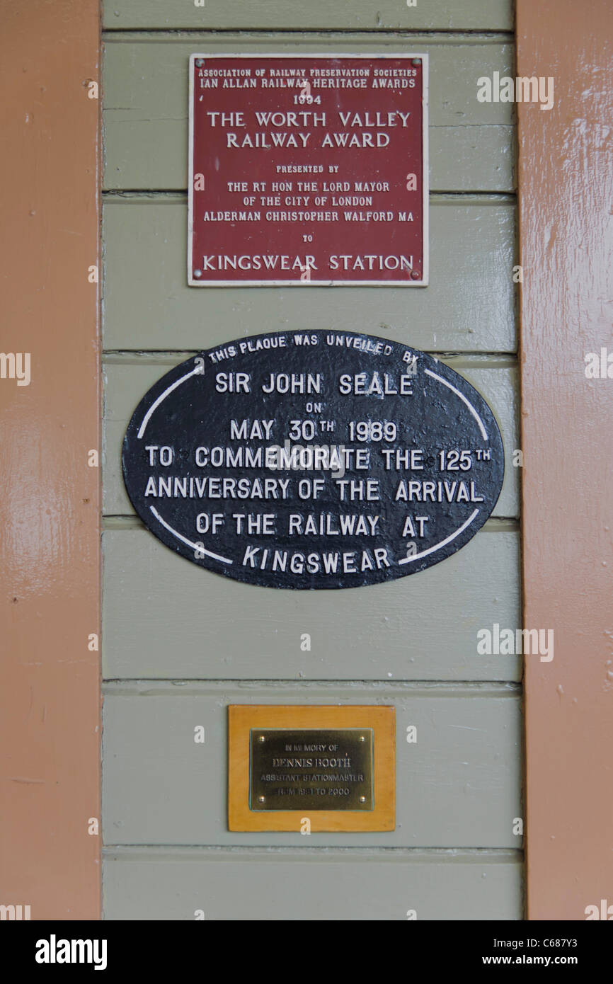 Information plaque Kingswear railway station Devon UK Stock Photo