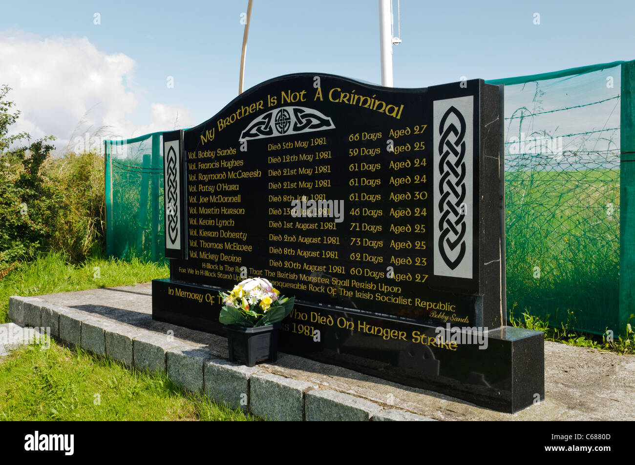 Memorial to the 1981 Irish hunger strikers Stock Photo