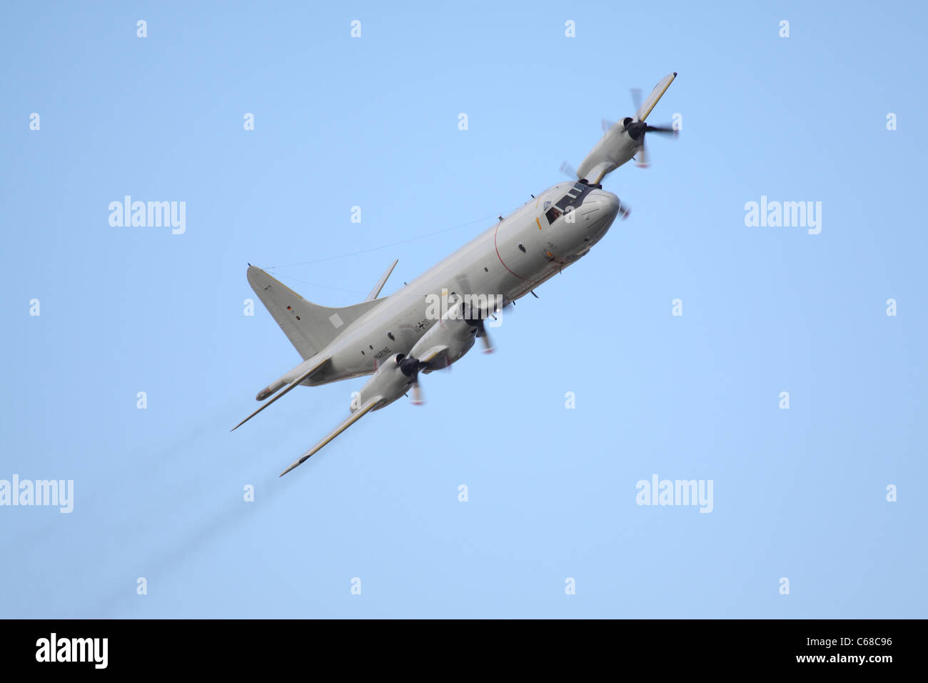 Turboprop aircraft performing a fly past Stock Photo - Alamy