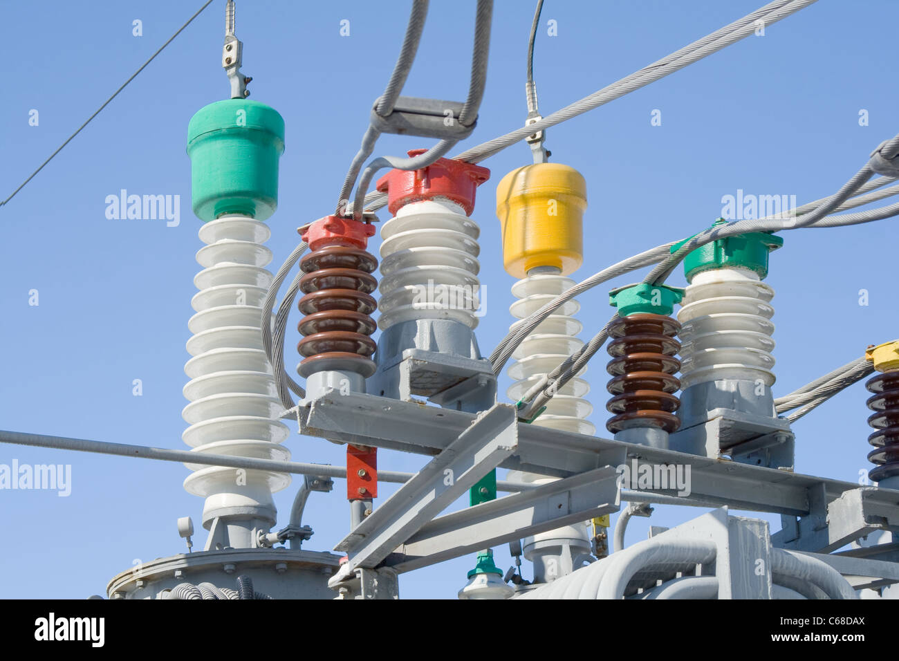 Substation Contactor Contacts of the power transformer of high-voltage substation Stock ...