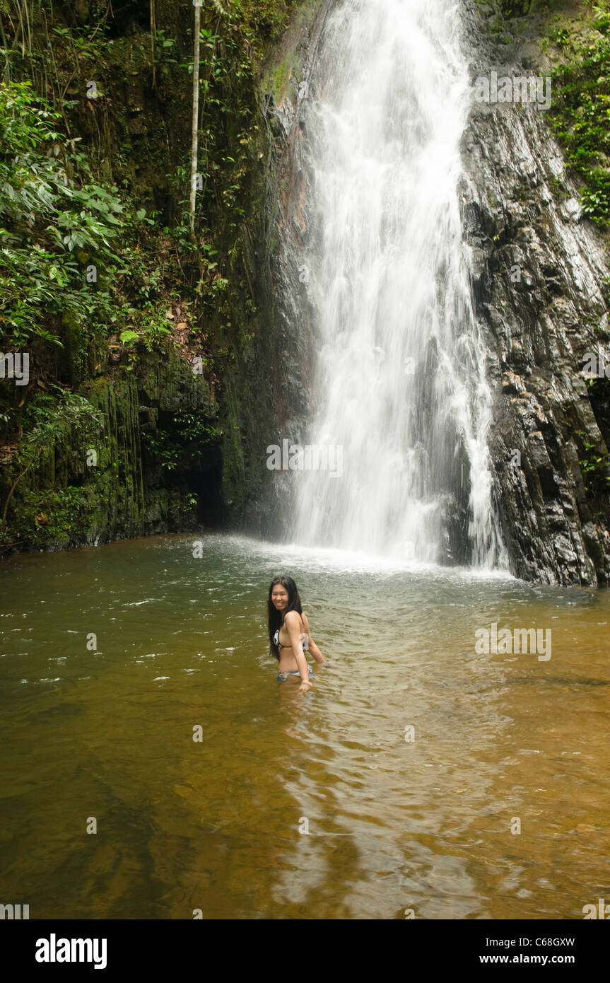 beautiful waterfall in Batang Ai National Park in Sarawak, Borneo, Malaysia Stock Photo
