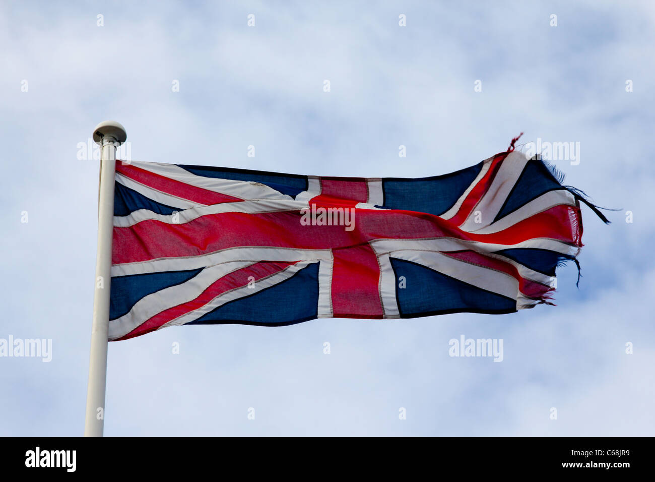 Torn British flag Stock Photo