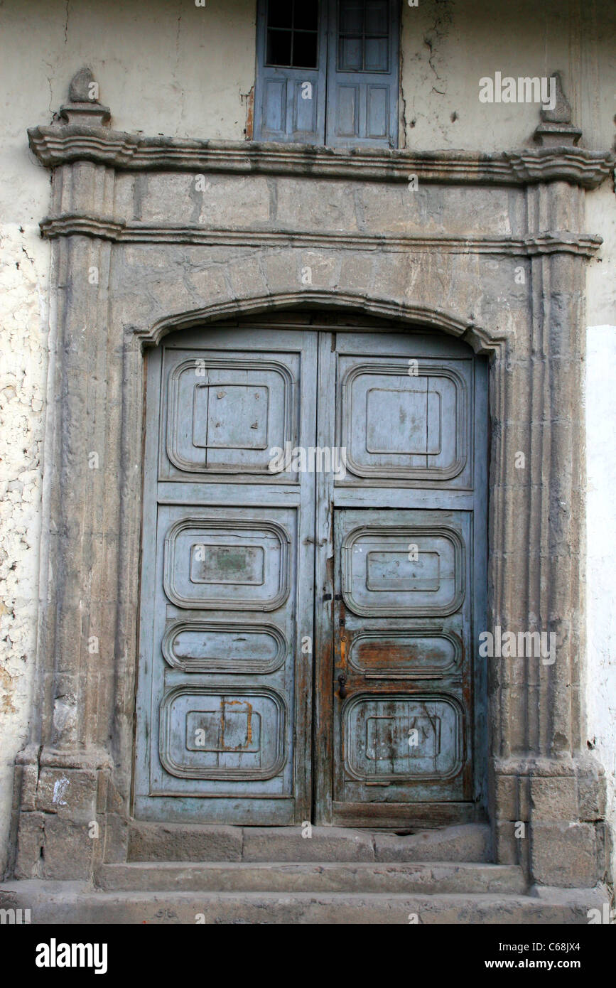Old doorway in the city center. Stock Photo
