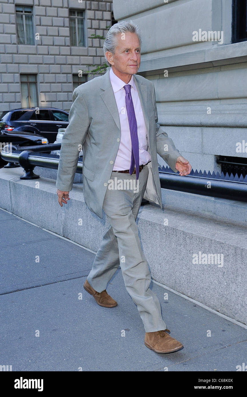 Michael Douglas, enters his Upper West Side apartment out and about for CELEBRITY CANDIDS - MON, , New York, NY May 9, 2011. Photo By: Ray Tamarra/Everett Collection Stock Photo