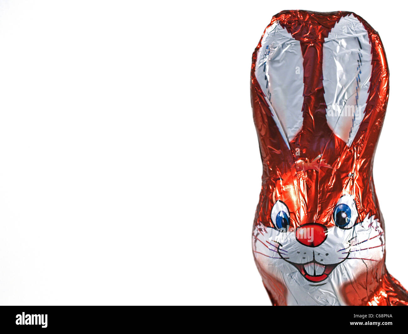 Kopf eines Schokoladenosterhasen | Head of a chocolate Easter bunny Stock Photo