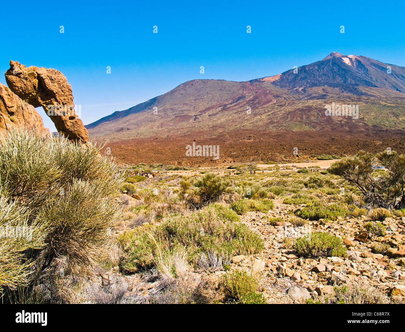 Rock and Mount Teide in the national park Tenerife, Canary Islands Spain Europe Stock Photo