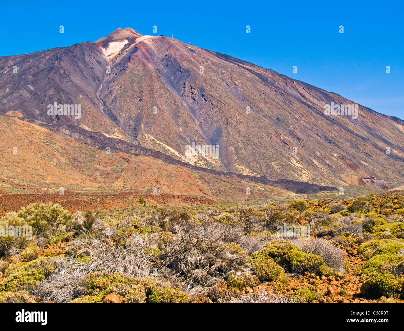 Caldera and Mount Teide in the national park Tenerife, Canary Islands Spain Europe Stock Photo