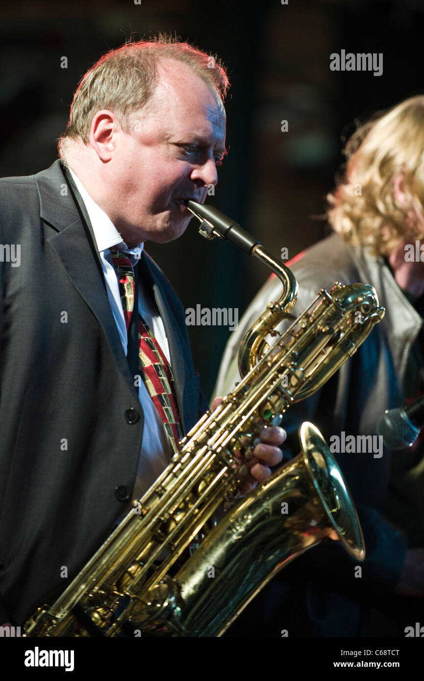 SAX APPEAL featuring five jazz saxophonists performing on stage at