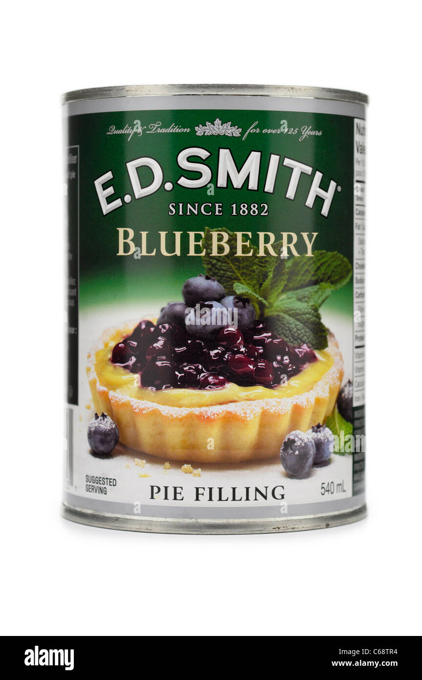 Can of Blueberry Pie Filling Stock Photo