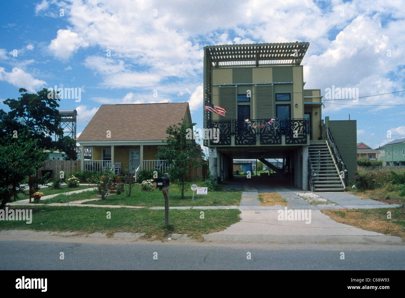 New house in New Orleans' Lower Ninth Ward. Stock Photo