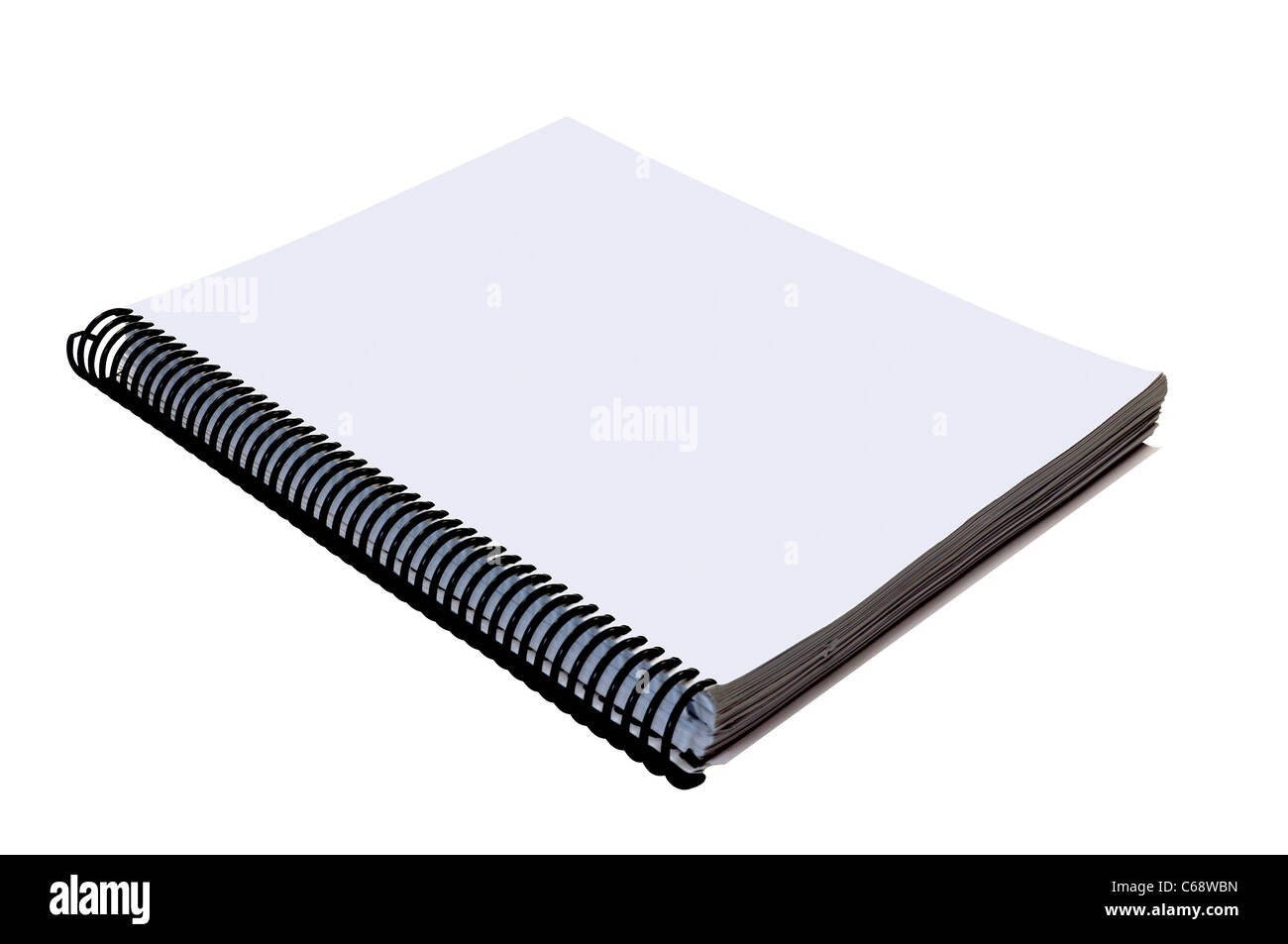 Blank Open Spiral Notebook Stock Photo