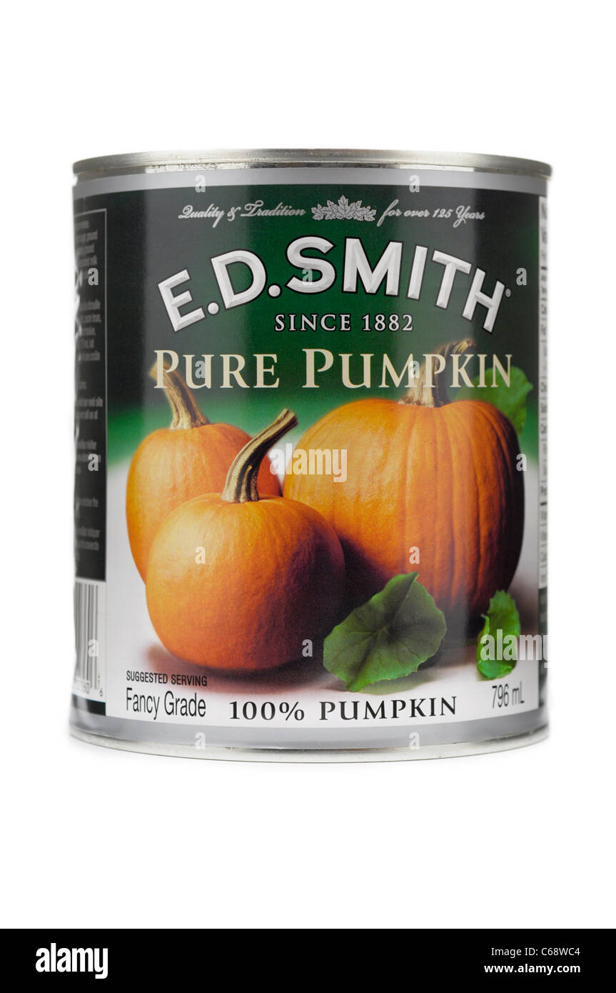 Canned Pure Pumpkin Stock Photo