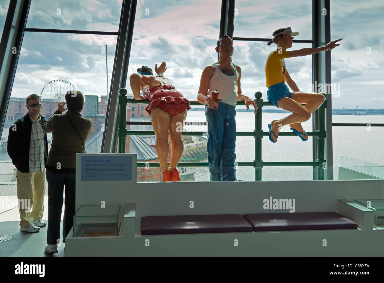 The Museum of Liverpool. Statues from the 1981 garden festival Stock