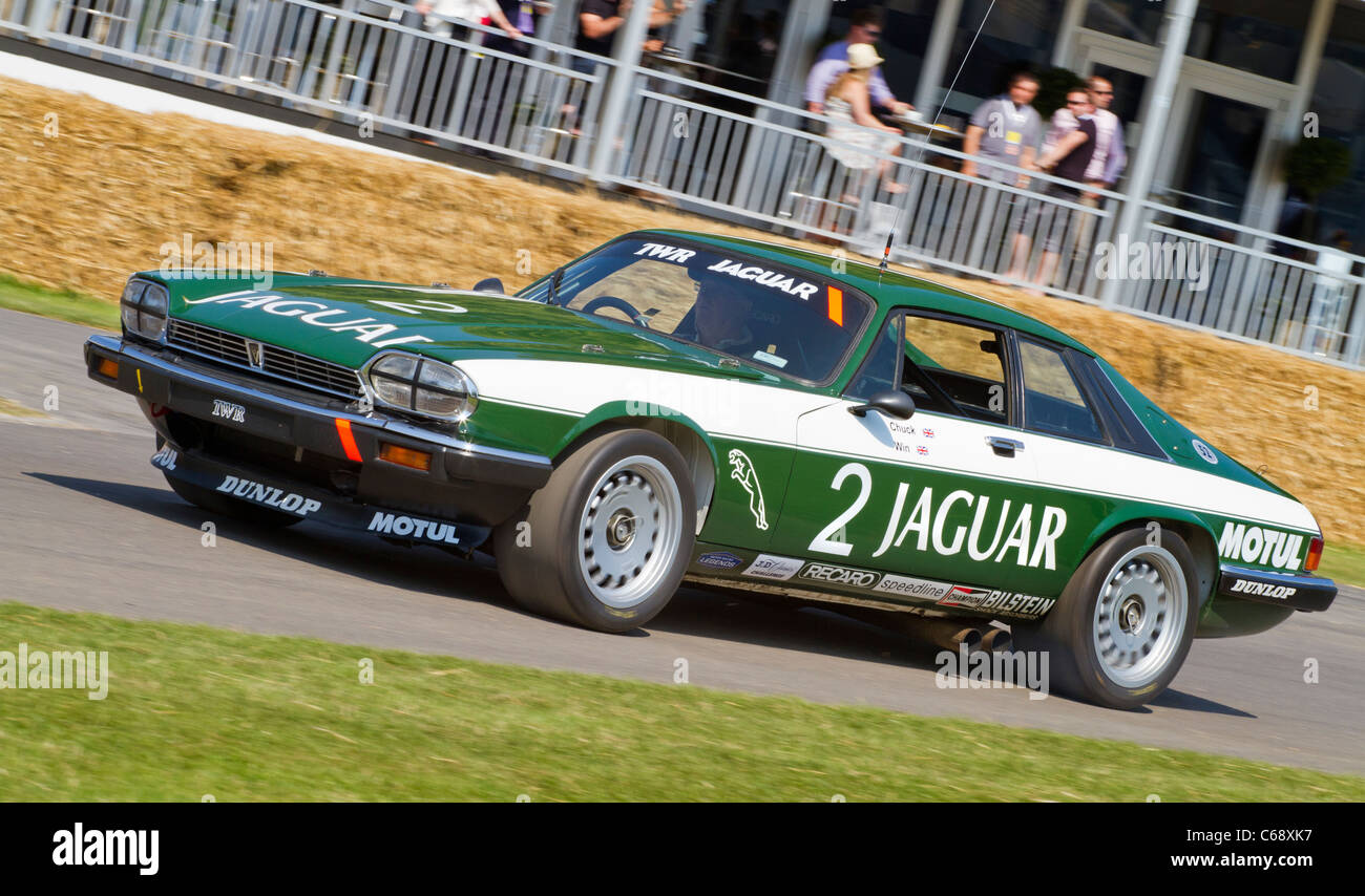 1984 Jaguar XJ-S TWR Bathurst with driver Win Percy at the 2011 Goodwood Festival of Speed, Sussex, England, UK. Stock Photo