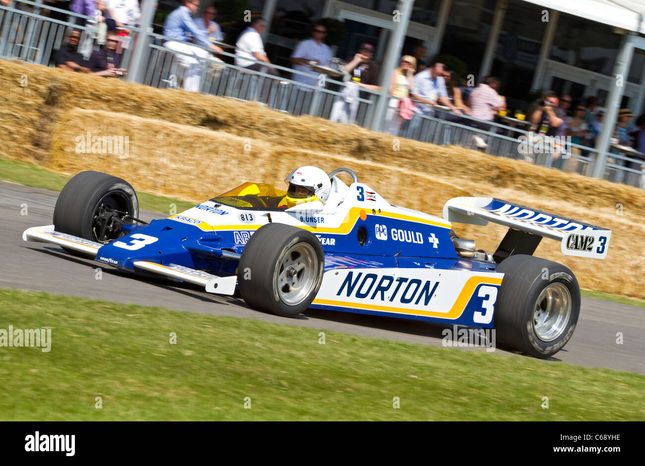 1981 Penske-Cosworth PC9B with driver Bobby Unser at the 2011 Goodwood Festival of Speed, Sussex, England, UK. Stock Photo
