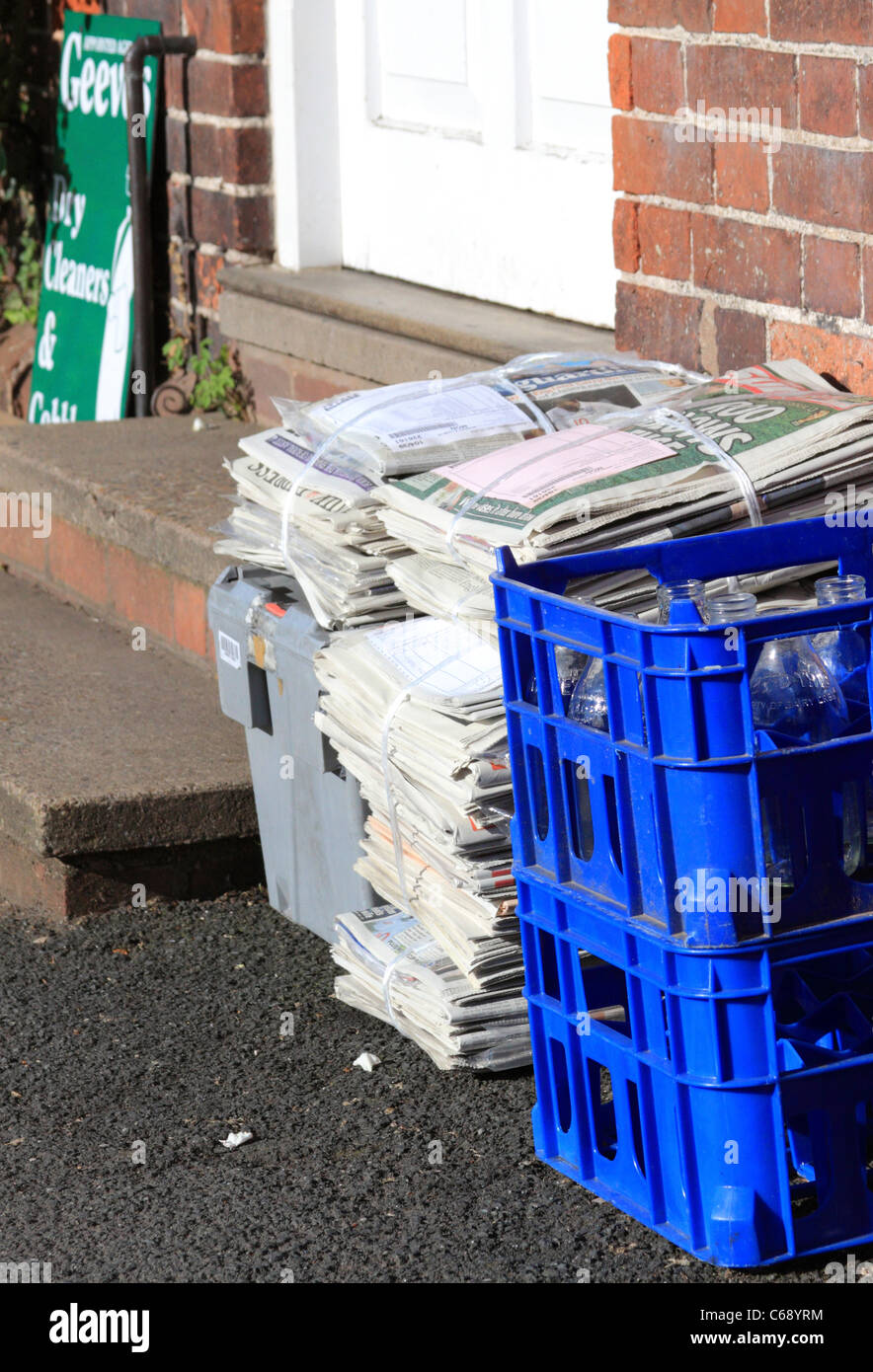Newspaper delivery at a rural village newsagent, Chaddesley Corbett