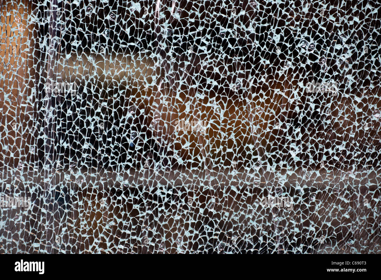 Shattered Plate Glass Window Stock Photo Alamy