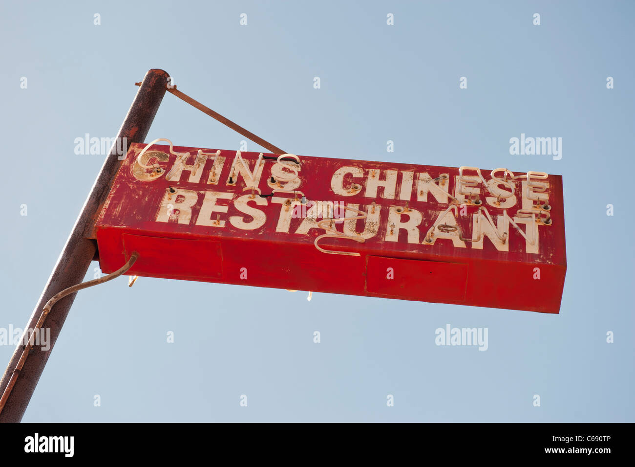 Chins Chinese Restaurant Sign in Broome, Australia Stock Photo
