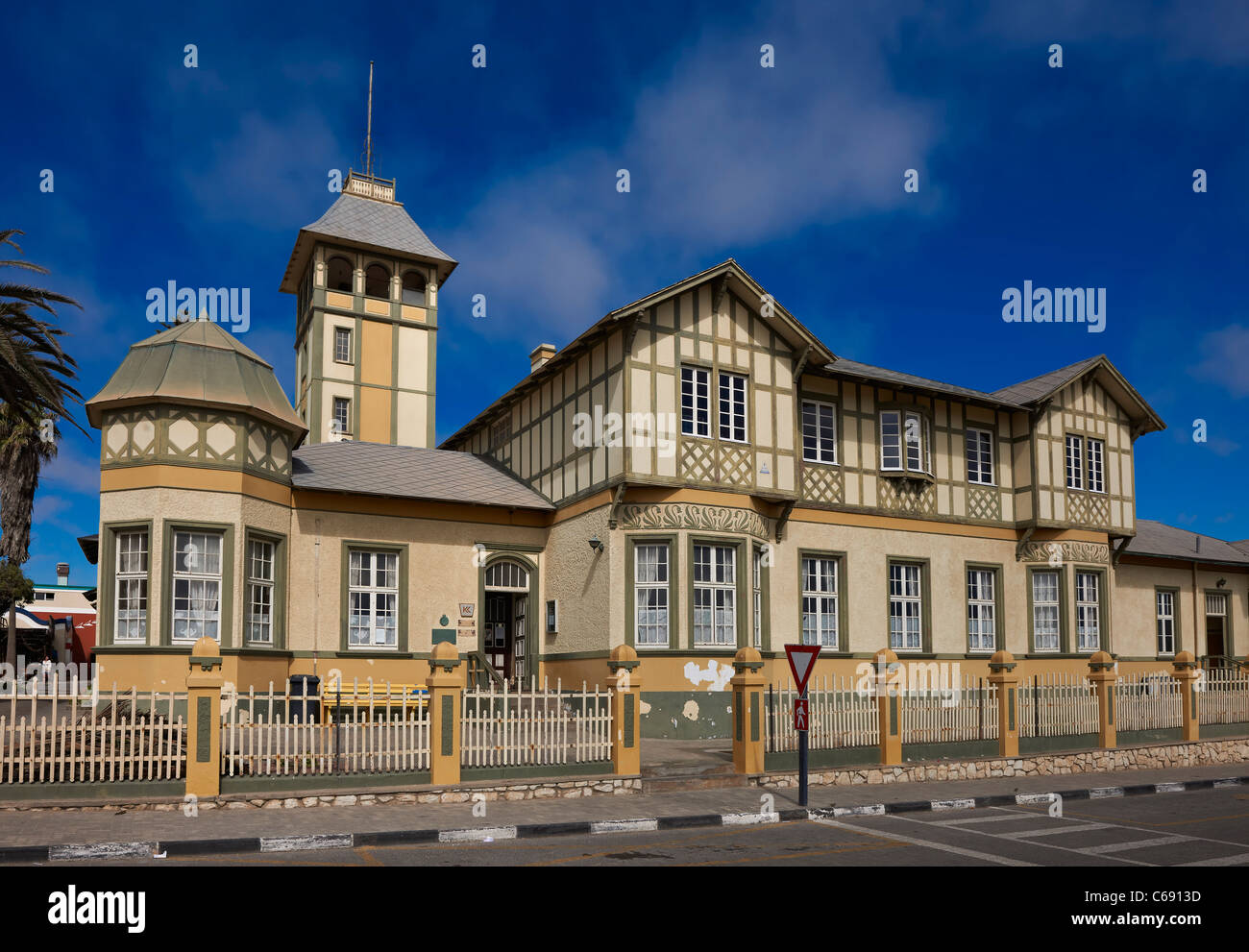 Woermannhaus (1905) houses town library and Museum, Swakopmund, Namibia, Africa Stock Photo