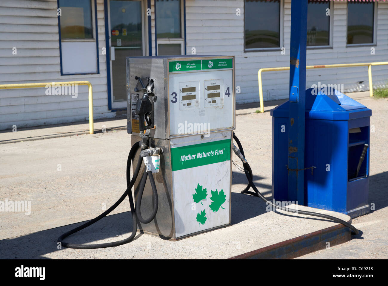husky energy 10% ethanol blended petrol pump at gas station saskatchewan canada Stock Photo