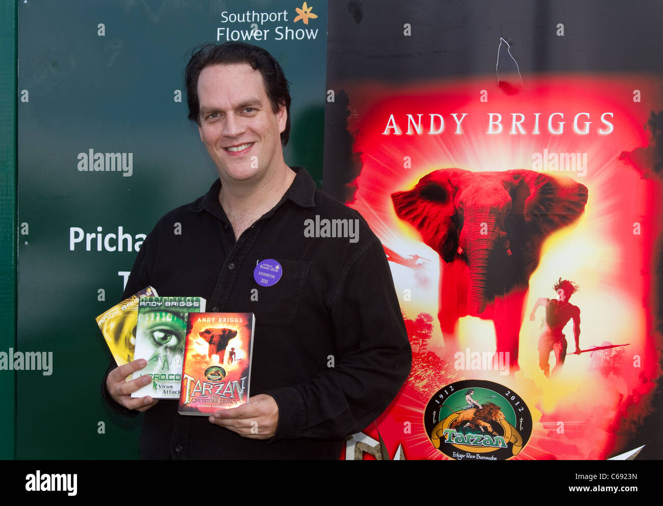 Classic Tarzan books updated by author Andy Briggs at the 28th Southport Flower Show Showground Victoria Park, Southport,  2011 Merseyside, UK Stock Photo