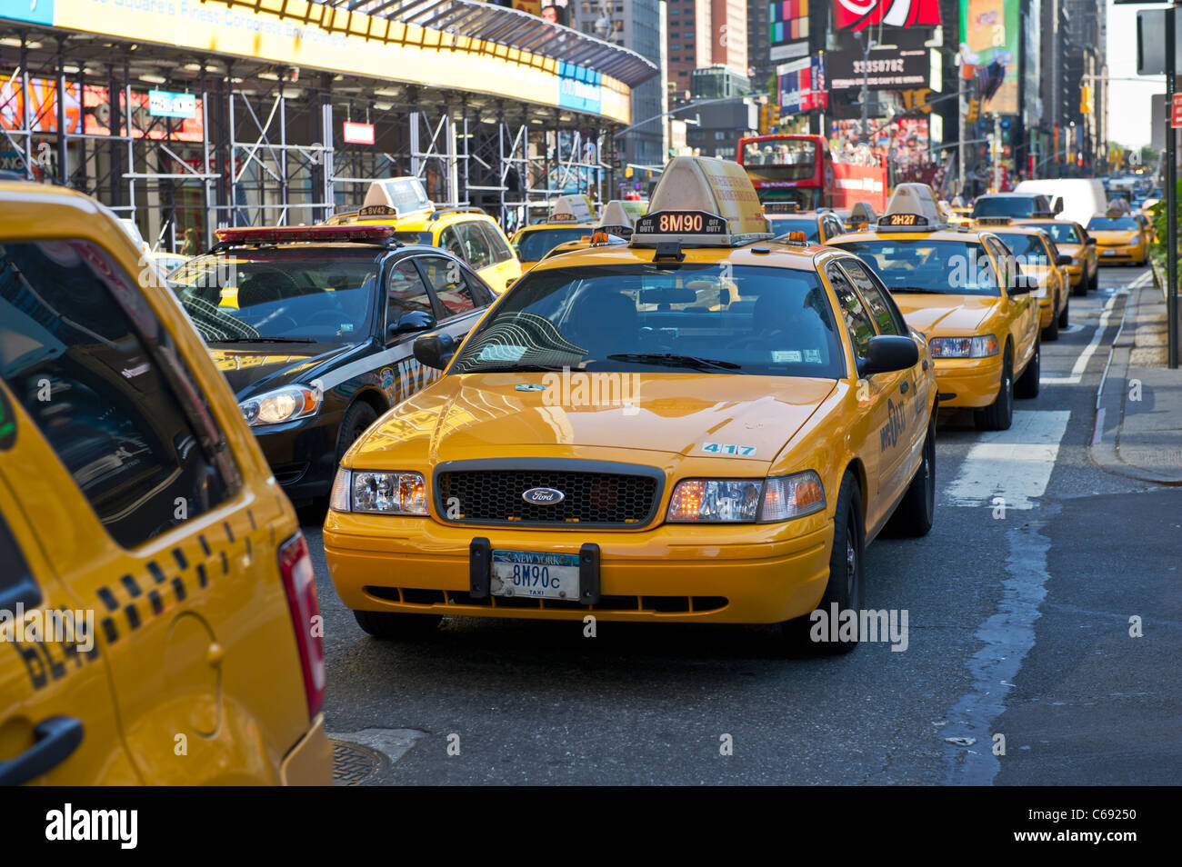 Taxis New York City Manhattan United States Stock Photo Alamy