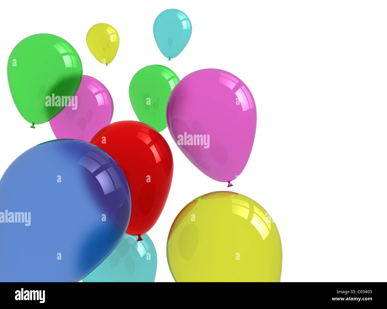 Colorful balloons isolated on white Stock Photo