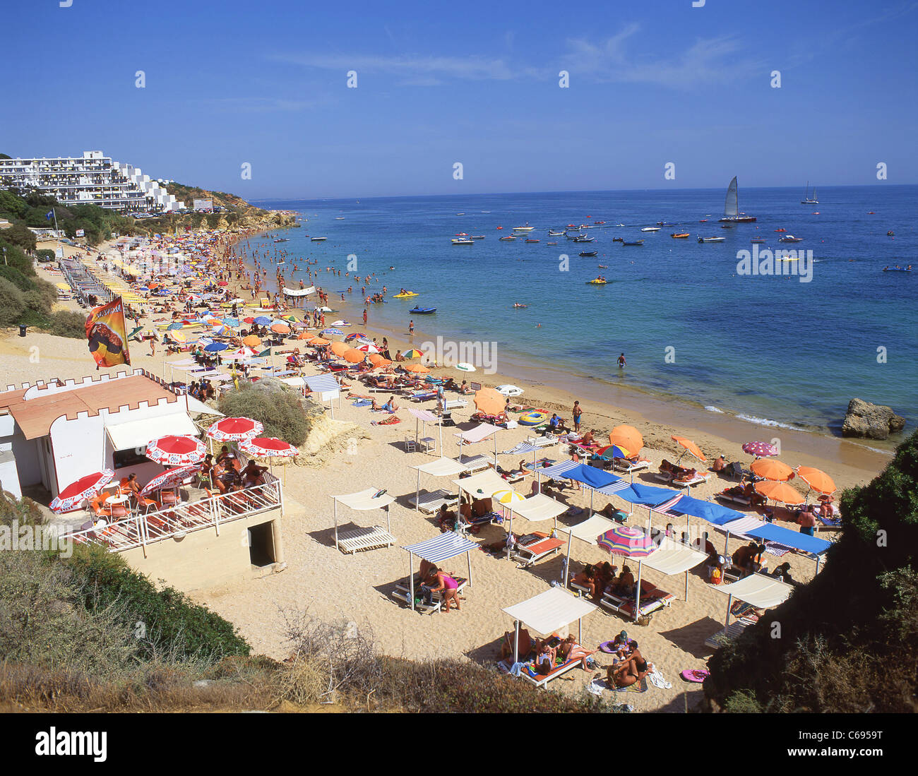 Beach view, Praia da Oura, Faro District, Algarve Region, Portugal