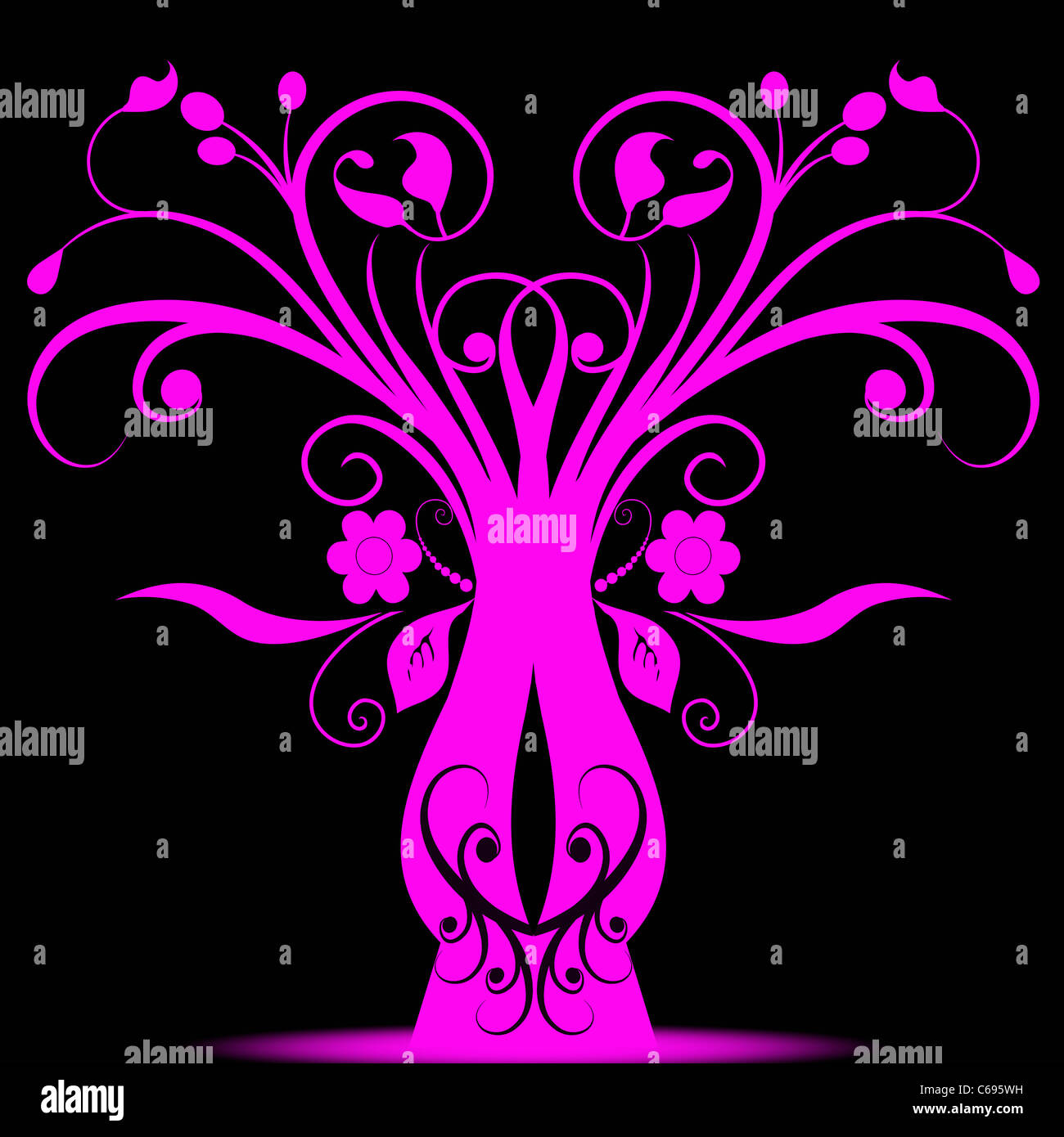 Beautiful art tree isolated on black background Stock Photo - Alamy