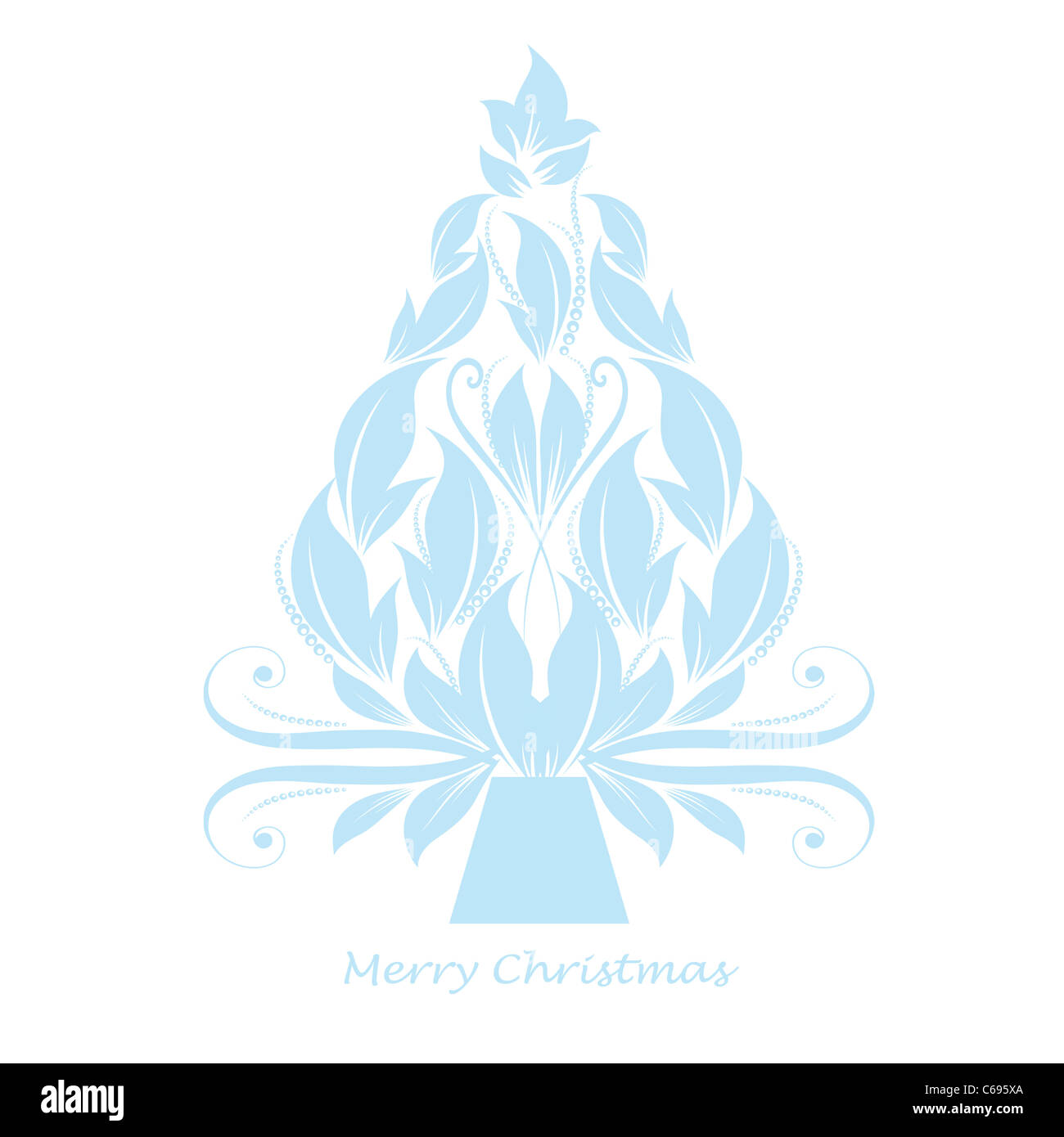 Beautiful abstract christmas tree isolated on white background Stock Photo